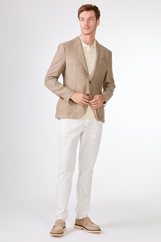 Dufy Bej Mono Yaka Slim Fit Erkek Ceket Bej
