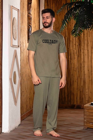 Nisanca Yazlık Kısa Kol %100 Pamuk Erkek Pijama Takımı Yesil