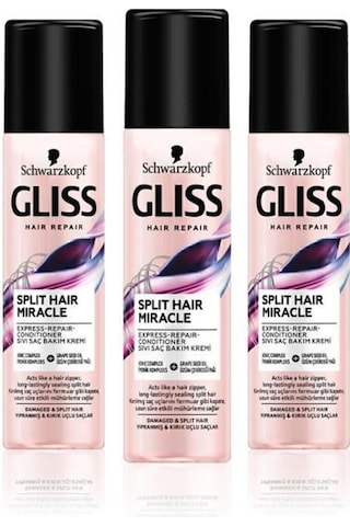 Gliss Split Hair Miracle Sıvı Saç Kremi 200 Ml X 3 Adet