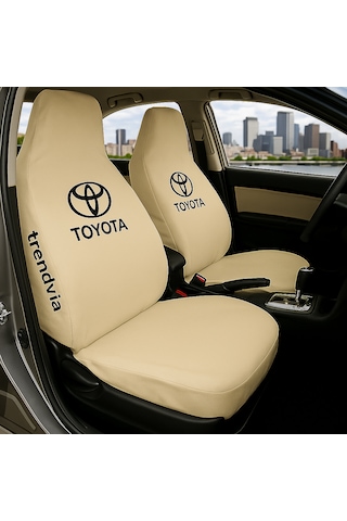 Toyota Uyumlu Ön Arka Koltuk Kılıfı Penye Servis Tipi Oto Koltuk Koruma Seti Bej