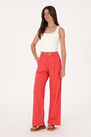 U.S. Polo Assn. Kadın Kırmızı Loose Fit Kanvas Pantolon 50300631-VR213