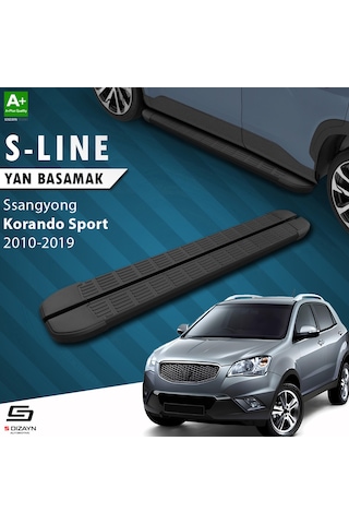 S-dizayn Ssangyong Korando Sport S-line Siyah Yan Basamak 203 Cm 2010-2019 A+ Kalite