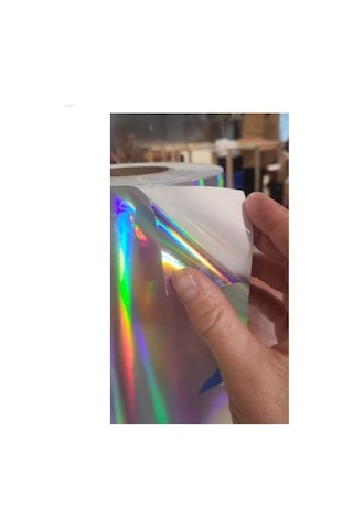 Esemiz Hologram Gökkuşağı Folyo Kendinden Yapışkanlı Araç Motosiklet Jant Aksesuar Kaplama Folyosu Kırılmaz Ç