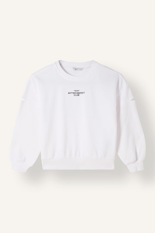 Defacto Relaxed Fit Bisiklet Yaka Kol Kesik Detaylı Baskılı Sweatshirt Kız Çocuk I3417a826wnwt79 Beyaz-wt79
