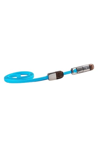 Remax Ikili Yassı 1 Metre Micro Usb iPhone Uyumlu Lightning Şarj Data Kablosu