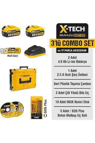 Sgs Combo Set 3 Parça Darbeli Matkap/kırıcı-delici Matkap/avuç Taslama Makinesi