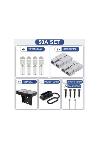 Dream011 Anderson 50a 120a 175a Bağlantı Elemanı Koruyucu Kapak Fiş Kauçuk Toz Kapak 2 Adet Gri 50a