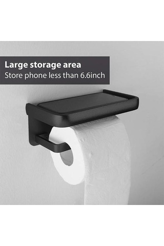 Duvara Monte Tuvalet Kağıdı Rulo Tutucu Tepsi Uzay Ile Alüminyum Tek Rulo Doku Tutucu Mutfak Banyo Aksesuarları Kağıt Tutucular 16.5 x 12.2 x 11.2 CM