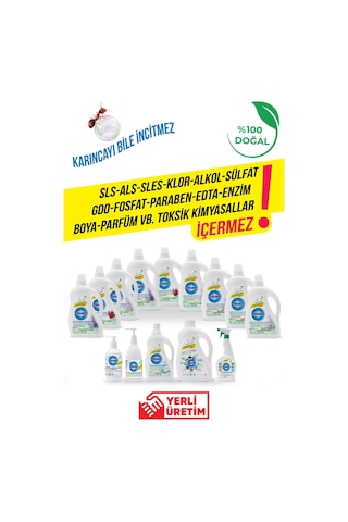 % 100 Doğal Bitkisel Sıvı Çamaşır Deterjanı Tüm Renkler-organik Nioli Yağlı 2200 ML