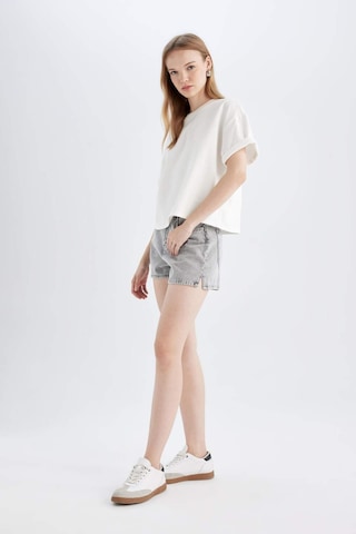 Defacto Mom Fit Yüksek Bel Jean Şort C0689ax24hsnm55 Gri