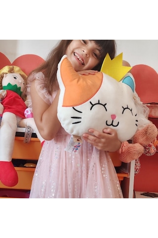 Peluş Yumuşak Oyuncak Ve Yastık - Sevimli Oda Dekoru Ve Uyku Arkadaşı Yıkanabilir Kedi Winnie