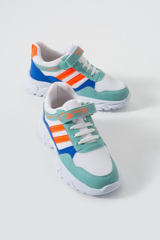 Adımist Çocuk Ortopedik Cırtlı Hafif Unisex Sneaker Spor Ayakkabı Maf Cırtlı Yeşil - Mavi
