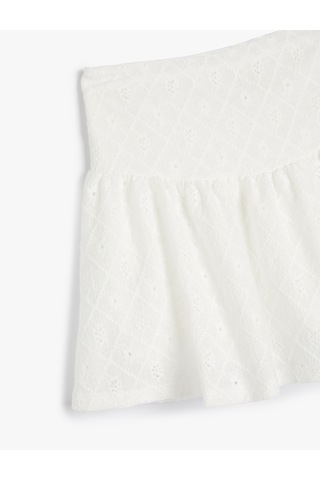 Koton Etek Pileli Beli Lastikli Ekru 4skg70026ak