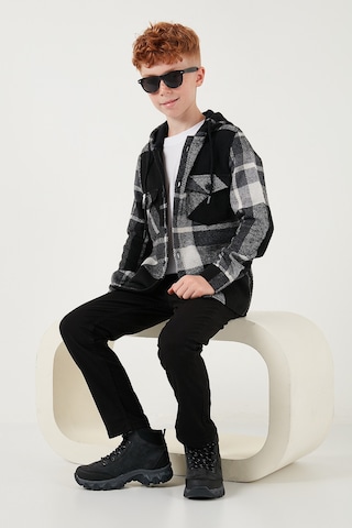 Lela Kapüşonlu Çift Cepli Ekoseli Kışlık Oduncu Erkek Çocuk Gömlek Cf24W81781 Siyah