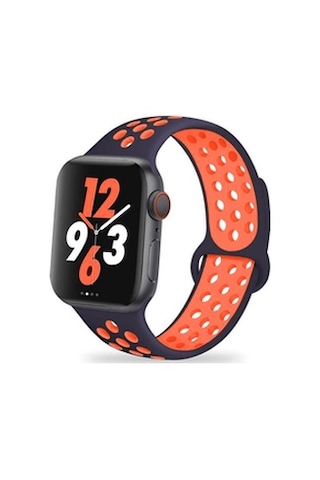 Apple Watch Uyumlu 42mm Krd-02 Silikon Kordon - Turuncu
