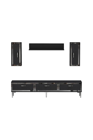 Tvr1801as - Tuna Tv Ünitesi Antrasit Sılver 180cm Antrasit / Koyu Gri - Sılver