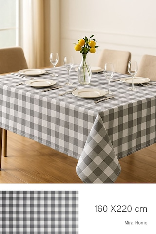 Mira Home Kareli Masa Örtüsü Sofra Bezi 160x220 Cm Rustik