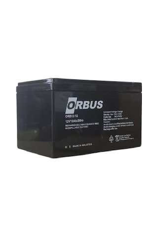 Orbus 12volt 12 Amper Agm Akü Ebatlar: 150x97x95mm
