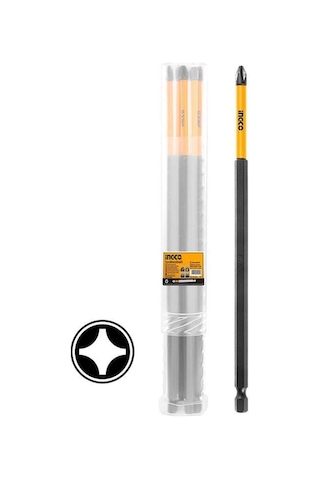 Ingco Endüstriyel 10'Lu Darbeli Uzun Yıldız Tornavida Ucu Seti 250MM