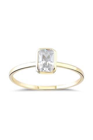 Beyaz Taşlı Altın Tektaş Yüzük Yza.103.01