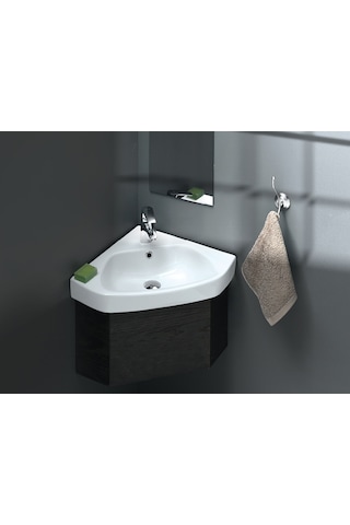 Turkuaz Seramik Cerastyle Mini 46 x 46 CM Arda Köşe Lavabo