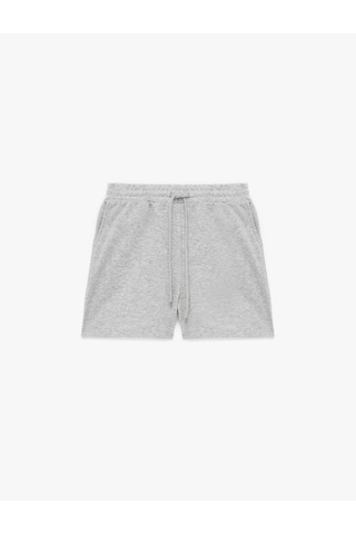 Koton Slim Fit Beli Bağcıklı Cepli Simli Mini Şort Kar Melanj 6sal40139ık Gri Melanj