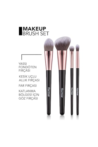 Flormar 4'lü Yüz & Göz Makyaj Fırçası Seti 012