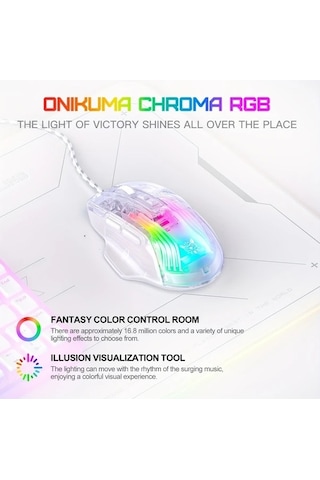 Besthome1 Onıkuma Beyaz Mekanik Faret - Sessiz Optik Sensör, Ergonomik Tasarım -