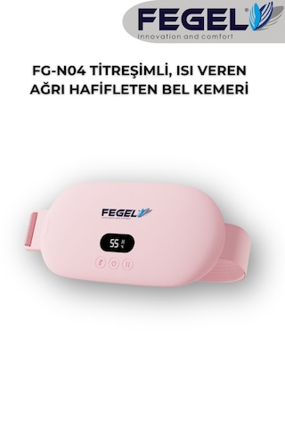 FG-N04 Titreşimli Isı Veren Şarjlı Özel Gün Kemeri – Regl, Karın ve Bel Ağrılarını Hafifleten Masaj Cihazı - Pembe