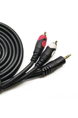 10 Metre 3.5mm Aux Stereo To 2 Rca Tos Ses Kulaklık Kablo - Lüx