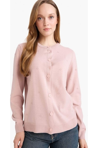 Defacto Regular Fit Bisiklet Yaka Triko Hırka G7634ax26sppn681 Pembe-pn681