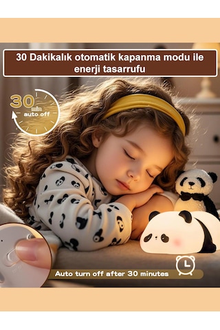 Greentech Dokunmatik Silikon Panda Gece Lambası / Gt-cl17 Siyah - Beyaz
