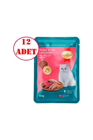 Smart Heart Kedi Konservesi Jöle İçinde Ton Balıklı Ve Tavuklu 85 Gr 12 Ad