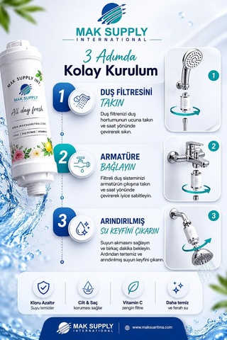 Mak Supply Duş Filtresi C Vitaminli Kokusuz