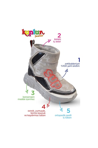 Kaptan Junior Kürklü Kız Çocuk Botu Fgmk 47600 Gümüş