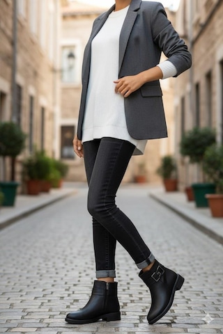 Pierre Cardin 54910 Rahat Sıcak Astar Toka Detaylı Kısa Kadın Bot Siyah