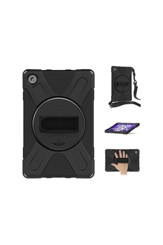 Lenovo Uyumlu Tab M10 Plus 3. Jenerasyon Tb-125fu Tb-128fu Defender Askılı Zırhlı Tank Case
