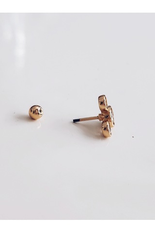Mickey Mouse Gold Modeltragus Helix Piercing Ear Cuff Kıkırdak Çelik Küpe Gold