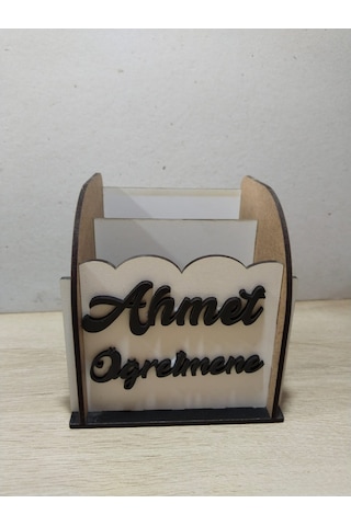 Kalemlik 2 Adet Renkli Kişiye Özel İsim Yazılı 3 Mm Mdf
