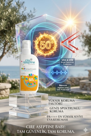 Cire Aseptine Bebek Güneş Koruyucu Losyon Spf50 200 Ml 2 Adet