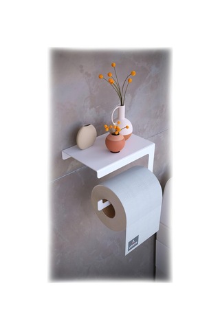 Metal Modern Raflı Tuvalet Kağıtlık Telefon Ve Aksesuar Askılı Wc Peçete Tutucu Beyaz Diğer