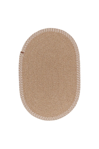 Koza Halı Cesta El Yapımı Pamuklu Natural Bej Jüt Hasır Dekoratif Kilim 903 Naturel