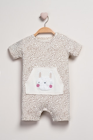 Baby Fou Kız Bebek Kısa Tulum Ekru