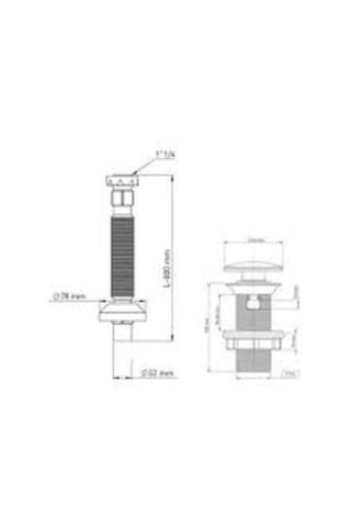 Iz Yapı Klik Klak Paslanmaz Metal Lavabo Pop Up Sifon