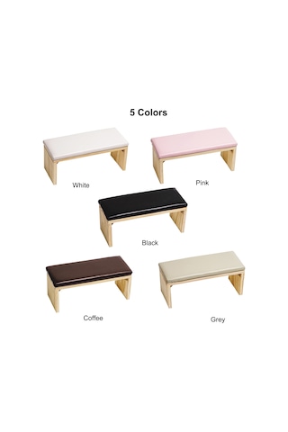 Yunboo Beyaz Ahşap Manikür El Yastığı - Profesyonel Tırnak Bakımı İçin