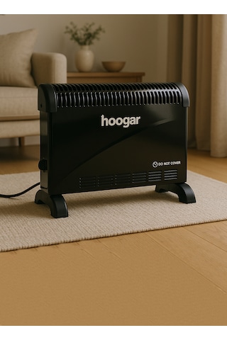 Hoogar German Ch-2000 Black Homojen Teknoloji Yeni Nesil Fanlı Konvektör Isıtıcı Düşük Tüketim