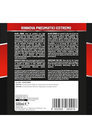 Car Care Pro Black Cosmo - Extreme Lastik, Lastikleri Ve Kauçuk Parçalarını Yeniler, Cilalar Ve Muhafaza Eder, Yağs