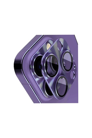 Apple Uyumlu iPhone 14 Pro / 14 Pro Max Metalik Seri Kamera Lens Koruyucu Mor Mor
