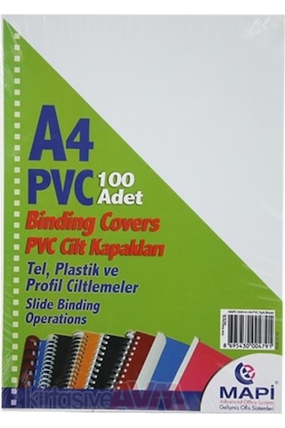 Mapi A4 Pvc Cilt Kapağı Beyaz 160Mic.2040200 Mapi A4 Pvc Cilt Kapağı Beyaz 160Mic.2040200