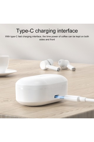 Mı4 Bluetooth 5.0 Led Dijital Ekran Akıllı Gürültü Azaltma Gerçek Kablosuz Bluetooth Kulaklık Beyaz